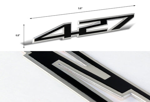2 x 427 Bumper/Trunk/Engine/Hood BLK Aluminum Sticker Decal Emblem Badge Z06 C6  (one pair)