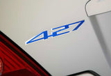 2 x 427 Bumper/Trunk/Engine/Hood Blue Aluminum Sticker Decal Emblem Badge Z06 C6 (one pair)