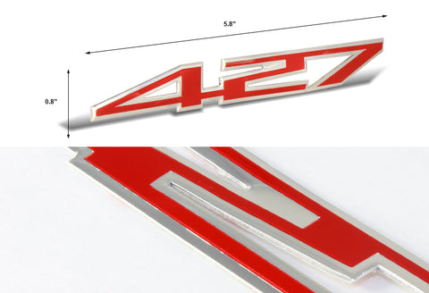 2 x 427 Bumper/Trunk/Engine/Hood Red Aluminum Sticker Decal Emblem Badge Z06 C6 (one pair)