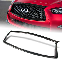 For 2018-2021 Infiniti Q50 Carbon Fiber Front Grille Grill Trim Overlay Cover