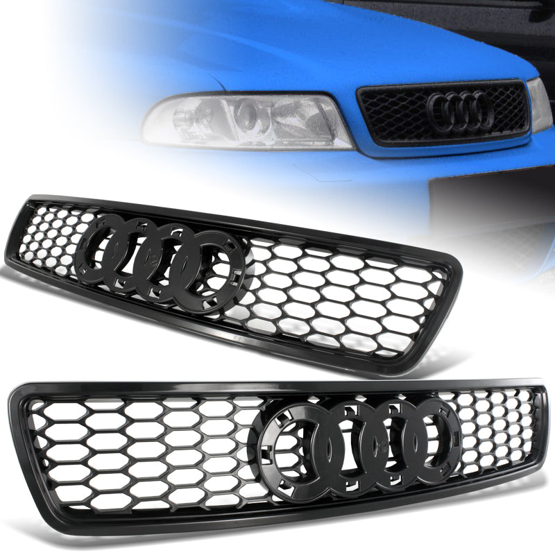 For 1996-2001 Audi A4 S4 B5 Black ABS Sport Mesh RS4 Style Front