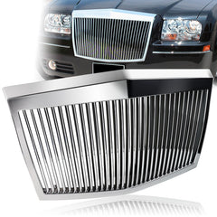 For 2005-2010 Chrysler 300 300C Chrome Vertical Phantom Style Front Bumper Grille