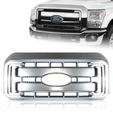 For 2011-2016 F250 F350 F450 F550 Super Duty 1-Piece Chrome Grill Full Overlay Cover