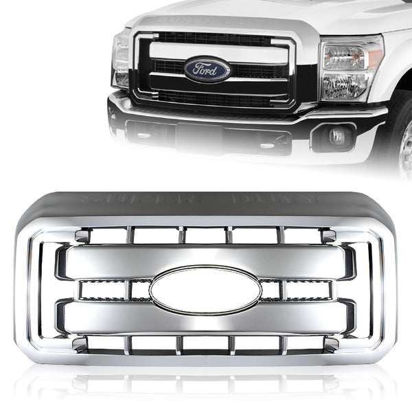 For 2011-2016 F250 F350 F450 F550 Super Duty 1-Piece Chrome Grill