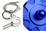 Universal JDM Blue Aluminum Hardware Bonnet Racing Hood Pin Lock Appearance Kit