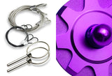 Universal Purple Aluminum Hardware Bonnet Racing Hood Pin Lock Appearance Kit