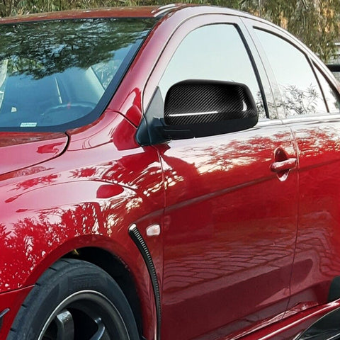 For 2008-2017 Mitsubishi Lancer EVO 10 Real Carbon Fiber Side Mirror Cover Cap