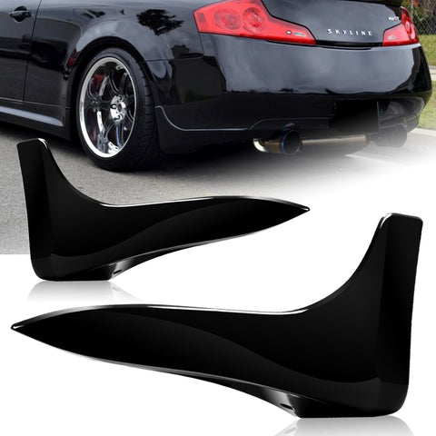 For 2003-2006 Infiniti G35 Coupe Painted BLACK Rear Bumper Lip Mud Guards Polyurethane