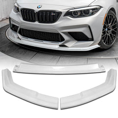 For 2016-2020 BMW M2 F87 RA-Style Painted WH Front Bumper Spoiler Splitter Lip  3pcs