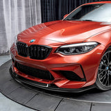 For 2016-2020 BMW M2 F87 RA-Style Carbon Fiber Front Bumper Spoiler Splitter Lip  3pcs