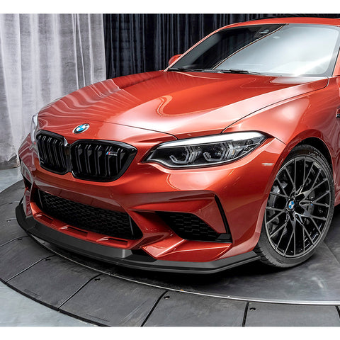 For 2016-2020 BMW M2 F87 RA-Style Matt Black Front Bumper Spoiler Splitter Lip  3pcs