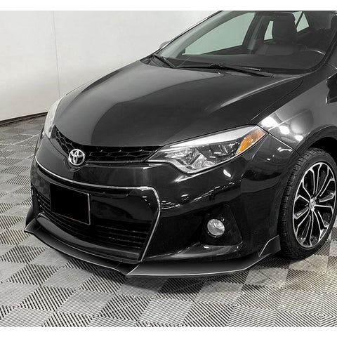 For 2014-2016 Toyota Corolla S GT-Style Painted Black Front Bumper Spoiler Lip  3pcs