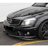 For 2008-2011 Mercedes-Benz W204 C63 AMG Painted Black Front Bumper Spoiler Lip  3pcs