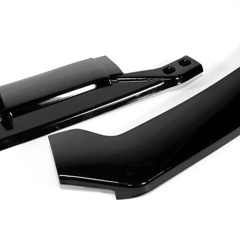 For 2015-2021 Mercedes C63 AMG AP-Style Painted Black Front Bumper Spoiler Lip  3pcs