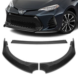 For 2017-2019 Toyota Corolla SE XSE GT-Style Matt Black Front Bumper Spoiler Lip  3pcs