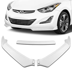 For 2011-2013 Hyundai Elantra Sedan Painted White Front Bumper Body Spoiler Lip  3pcs
