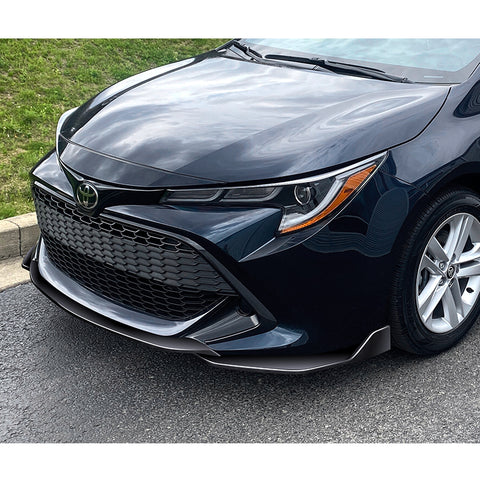 For 2019-2022 Toyota Corolla Hatchback TS-Style Painted Black Front Bumper Lip  3pcs