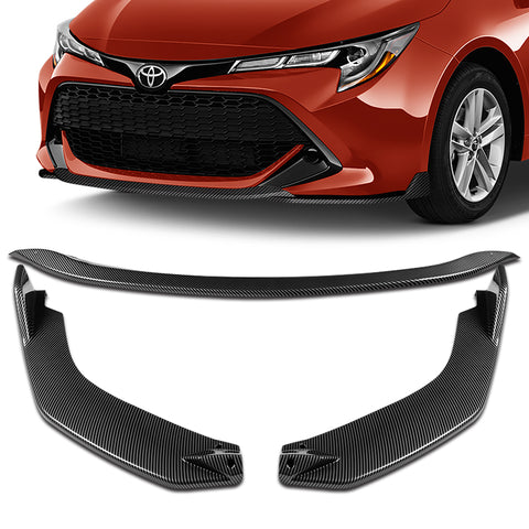 For 2019-2022 Toyota Corolla Hatchback TS-Style Carbon Painted Front Bumper Lip  3pcs