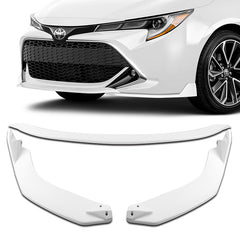 For 2019-2022 Toyota Corolla Hatchback TS-Style Painted White Front Bumper Lip  3pcs