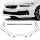 For 2020-2023 Subaru Impreza JDM CS-Style Painted White Front Bumper Spoiler Lip  3pcs