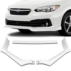For 2020-2022 Subaru Impreza JDM CS-Style Painted White Front Bumper Spoiler Lip  3pcs