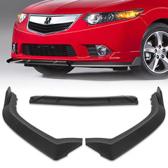 For 2011-2014 Acura TSX STP-Style Matt Black Front Bumper Spoiler Splitter Lip  3pcs