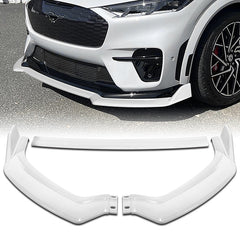 For 2021-2023 Ford Mustang Mach-E GT Painted White Front Bumper Body Spoiler Lip  3pcs