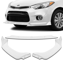 For 2014-2016 Kia Forte Koup Coupe STP-Style Painted White Front Bumper Lip  3pcs