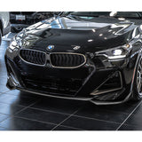 For 2022-2024 BMW 2-Series Coupe G42 M-Sport Painted Black Front Bumper Lip 3pcs
