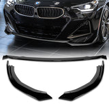 For 2022-2024 BMW 2-Series Coupe G42 M-Sport Painted Black Front Bumper Lip 3pcs