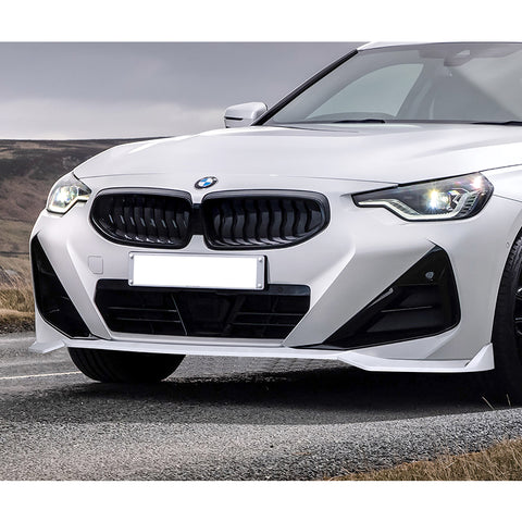 For 2022-2024 BMW 2-Series Coupe G42 M-Sport Painted White Front Bumper Lip 3pcs