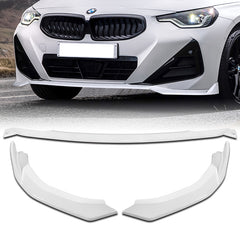 For 2022-2024 BMW 2-Series Coupe G42 M-Sport Painted White Front Bumper Lip 3pcs