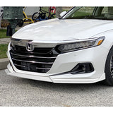 For 2021-2022 Honda Accord Sedan Painted White Front Bumper Spoiler Splitter Lip  3pcs