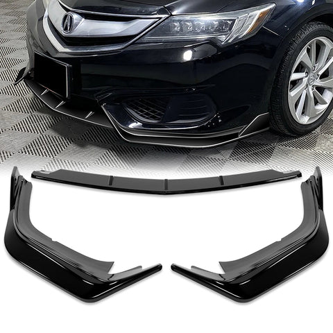 For 2016-2018 Acura ILX Sedan Painted Black Front Bumper Spoiler Splitter Lip  3pcs