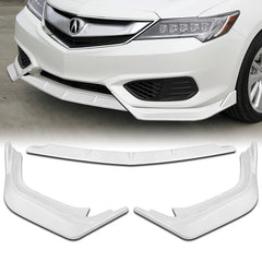 For 2016-2018 Acura ILX Sedan Painted White Front Bumper Spoiler Splitter Lip  3pcs