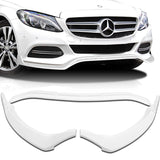 For 2015-2018 Mercedes C-Class W205 Base Painted White Front Bumper Spoiler Lip  3pcs