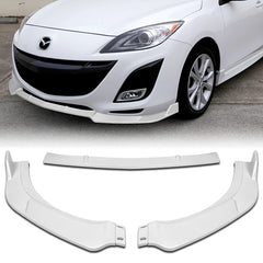 For 2010-2013 Mazda 3 MS-Style Painted White Color Front Bumper Body Kit Spoiler Lip