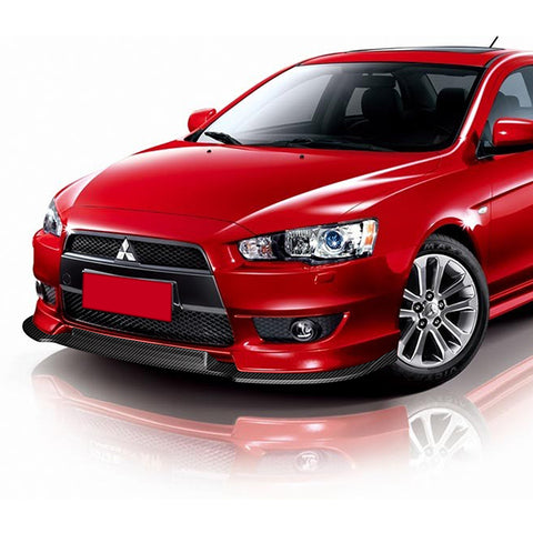For 2008-2015 Mitsubishi Lancer RA-Style Carbon Look Color Front Bumper Spoiler Lip