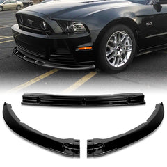 For 2013-2014 Ford Mustang GT-Style Painted Black Color  Front Bumper Splitter Spoiler Lip