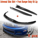For 2013-2014 Ford Mustang GT-Style Carbon Look Front Bumper Body Spoiler Lip + Side Skirt Rocker Winglet Canard Diffuser Wing  Body Splitter ABS ( Carbon Style) 5PCS