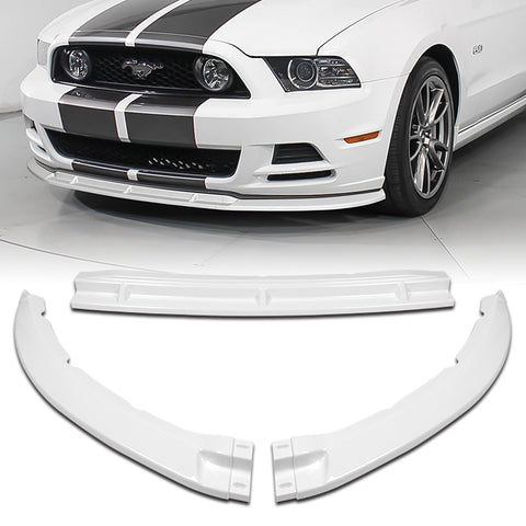 For 2013-2014 Ford Mustang GT-Style Painted White Color Front Bumper Splitter Spoiler Lip