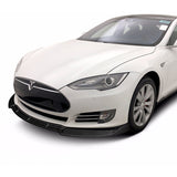 For 2012-2015 Tesla Model S  Carbon Style Color Front Bumper Body Kit Splitter Spoiler Lip