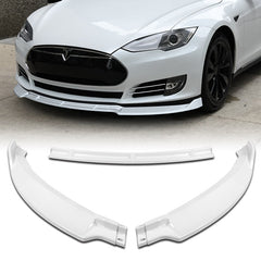 For 2012-2015 Tesla Model S Painted White Color Front Bumper Body Kit Splitter Spoiler Lip