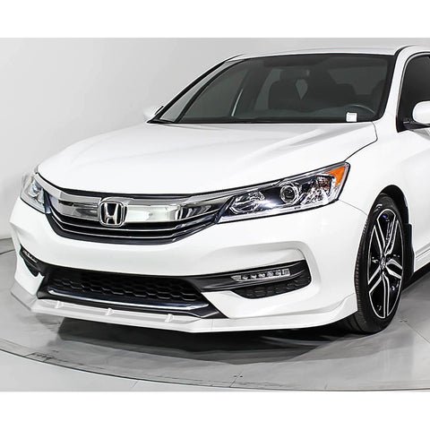 For 2016-2017 Honda Accord 4DR STP-Style Painted White Front Bumper Spoiler Lip  3pcs