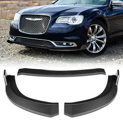 For 2015-2021 Chrysler 300 STP-Style Carbon Look Front Bumper Splitter Spoiler Lip  3Pcs