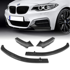 For 2014-2021 BMW 2-Series F22 F23 M-Sport Carbon Look Front Bumper Spoiler Lip  4Pcs