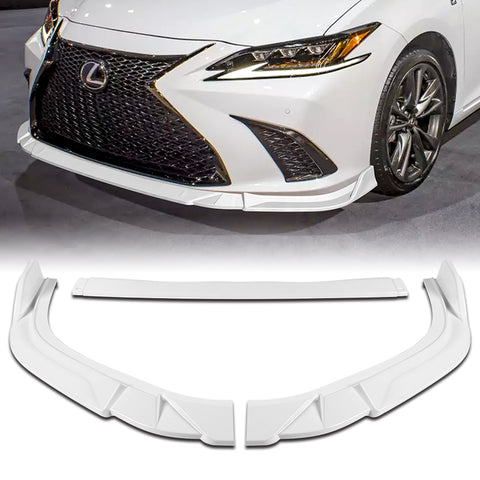 For 2019-2023 Lexus ES300H ES350 Painted White Front Bumper Splitter Spoiler Lip  3pcs