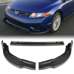 For 2006-2008 Honda Civic Coupe CS-Style Carbon Look Front Bumper Spoiler Lip  3pcs