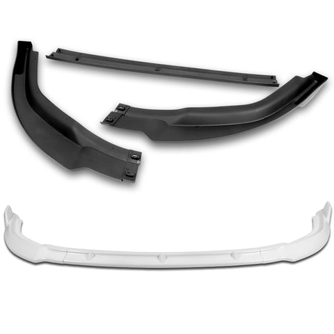 For 2006-2008 Honda Civic Coupe CS-Style Painted White Front Bumper Spoiler Lip  3pcs