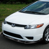 For 2006-2008 Honda Civic Coupe Carbon Fiber Front Bumper Splitter Spoiler Lip  3pcs